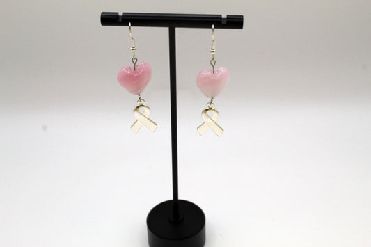 Pink Heart Cancer Ribbon