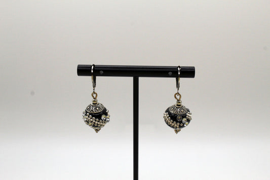 Bedazzled Black Earrings