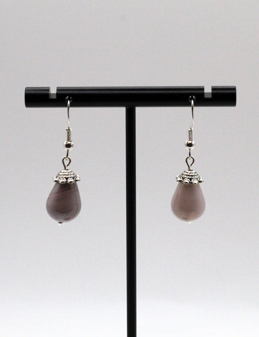 Purple Teardrop Earrings
