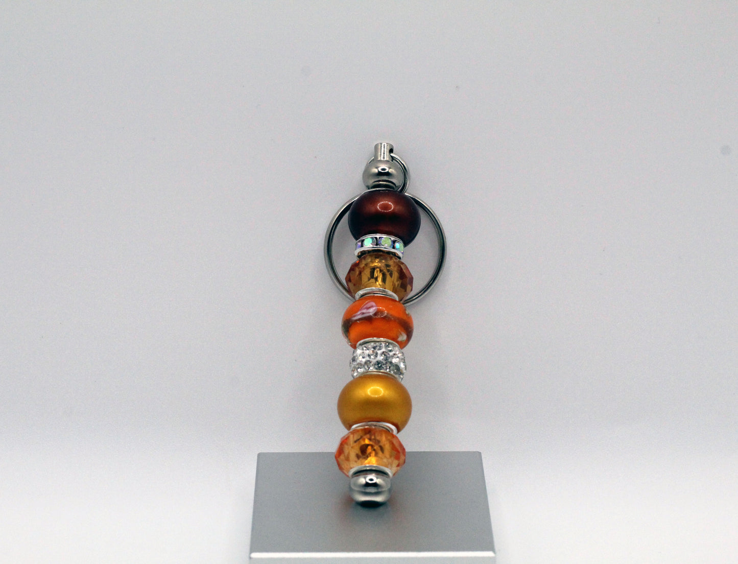 Orange Stripe Keychain