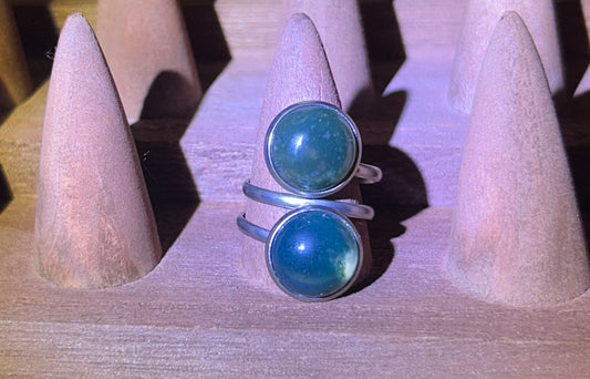 Mossy Agate Ring (Size 8)