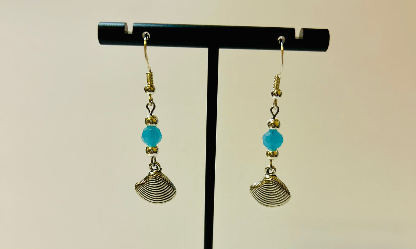 Aqua Shell Earrings