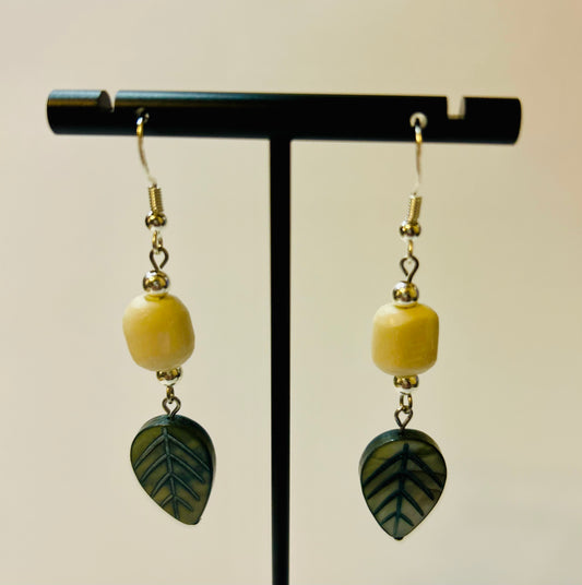 Blue Leaf Earrings