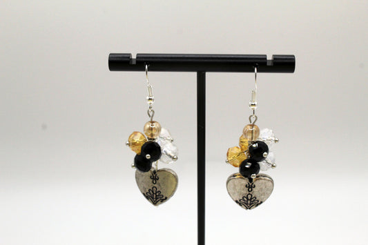 Yellow Heart Earrings