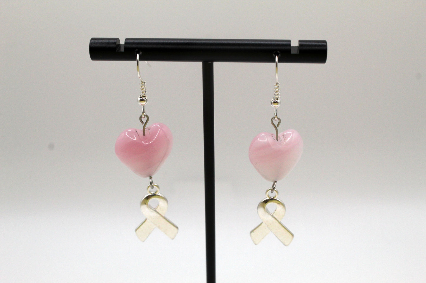 Pink Heart Cancer Ribbon