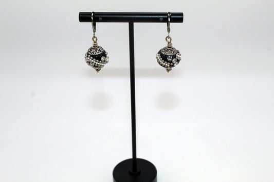 Bedazzled Black Earrings
