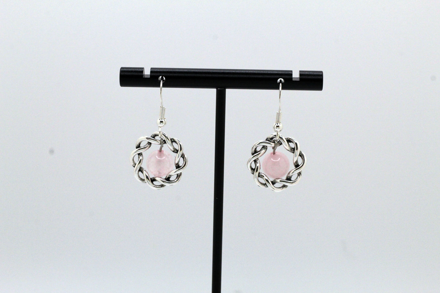 Rose Quartz Hoop Earrings