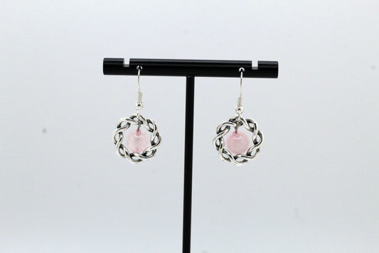 Rose Quartz Hoop Earrings