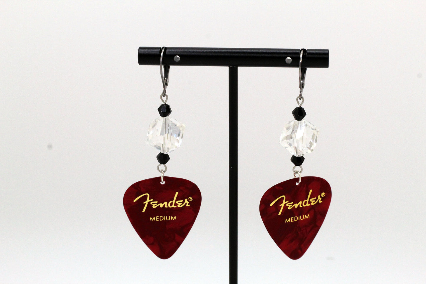 Red Guitar Pick Earrings